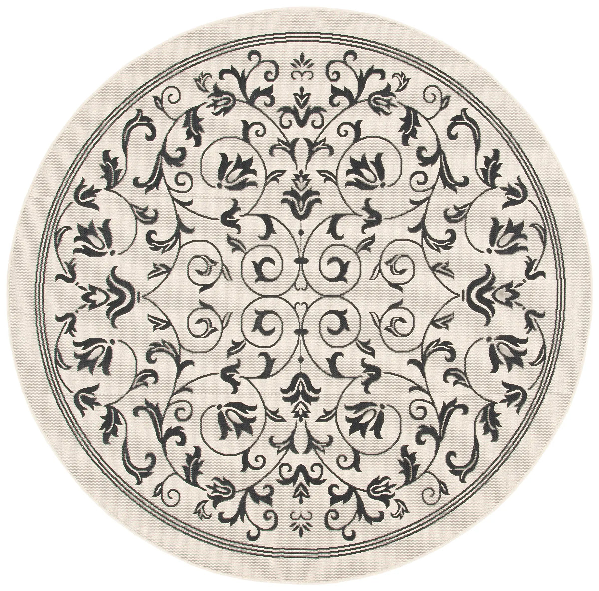 Safavieh Courtyard 6'-7" x 6'-7" Rug in Sand / Black
