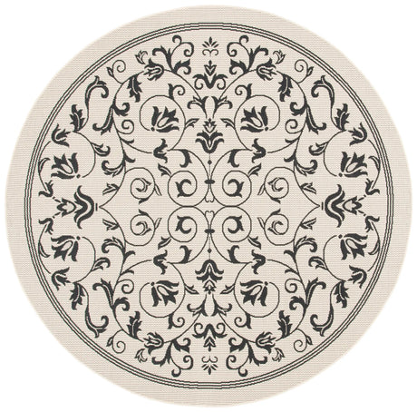 Safavieh Courtyard 6'-7" x 6'-7" Rug in Sand / Black