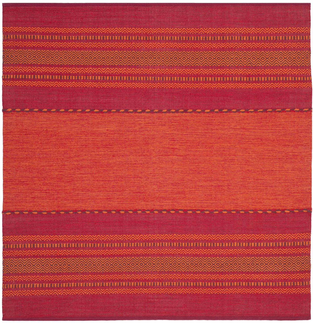 Safavieh Montauk 6'-0" x 6'-0" Rug in Orange / Red