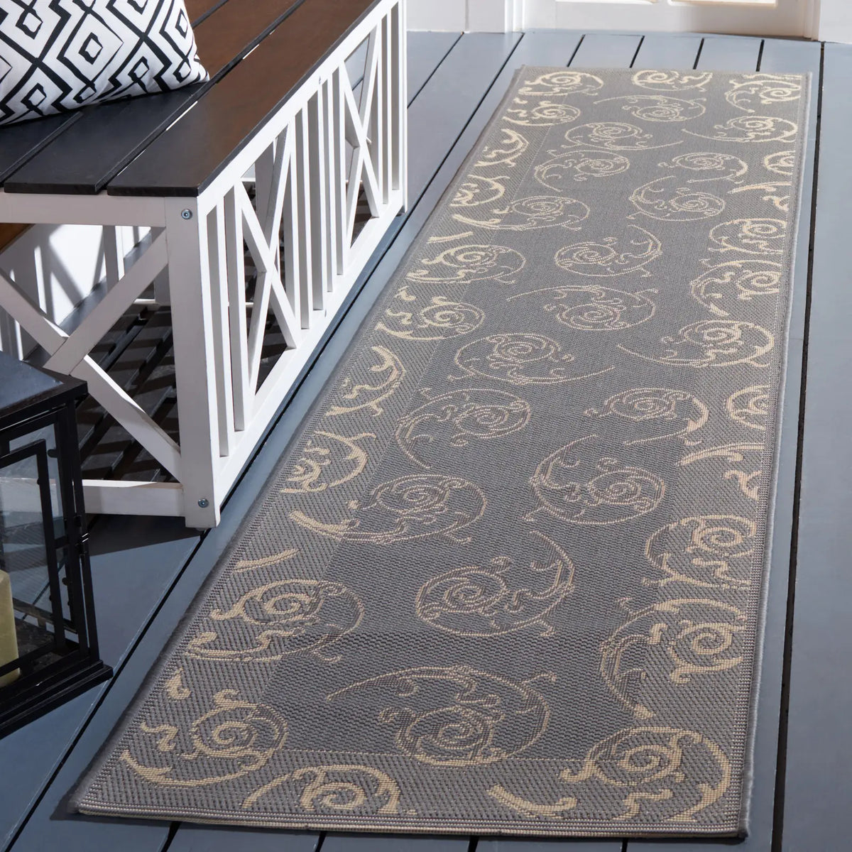 Safavieh Courtyard 2'-3" x 10'-0" Rug in Grey / Natural