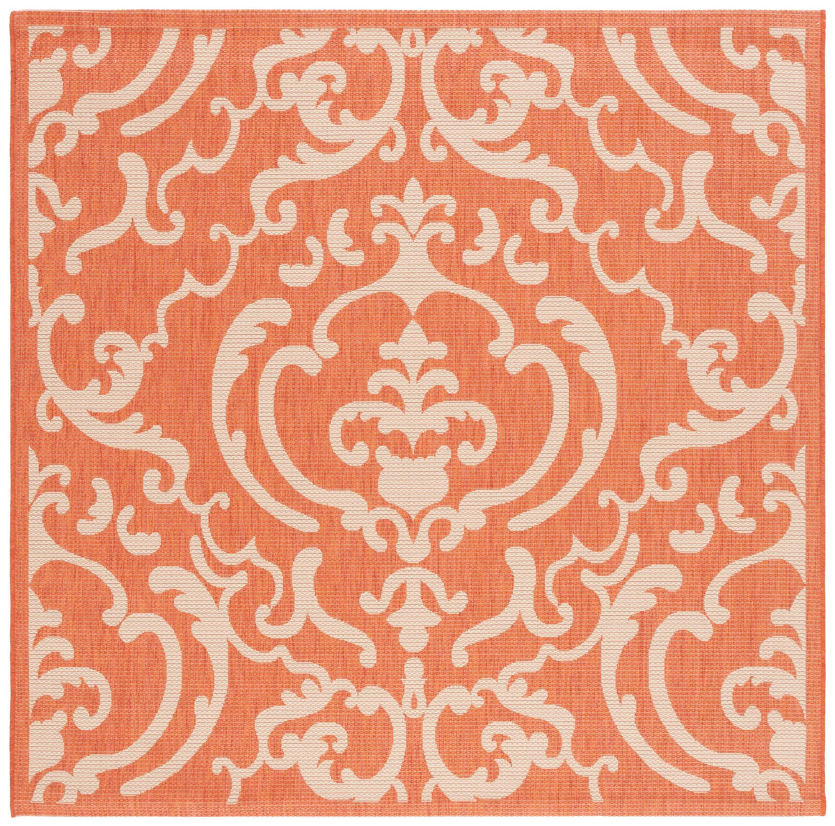 Safavieh Courtyard 6'-7" x 6'-7" Rug in Terracotta / Natural