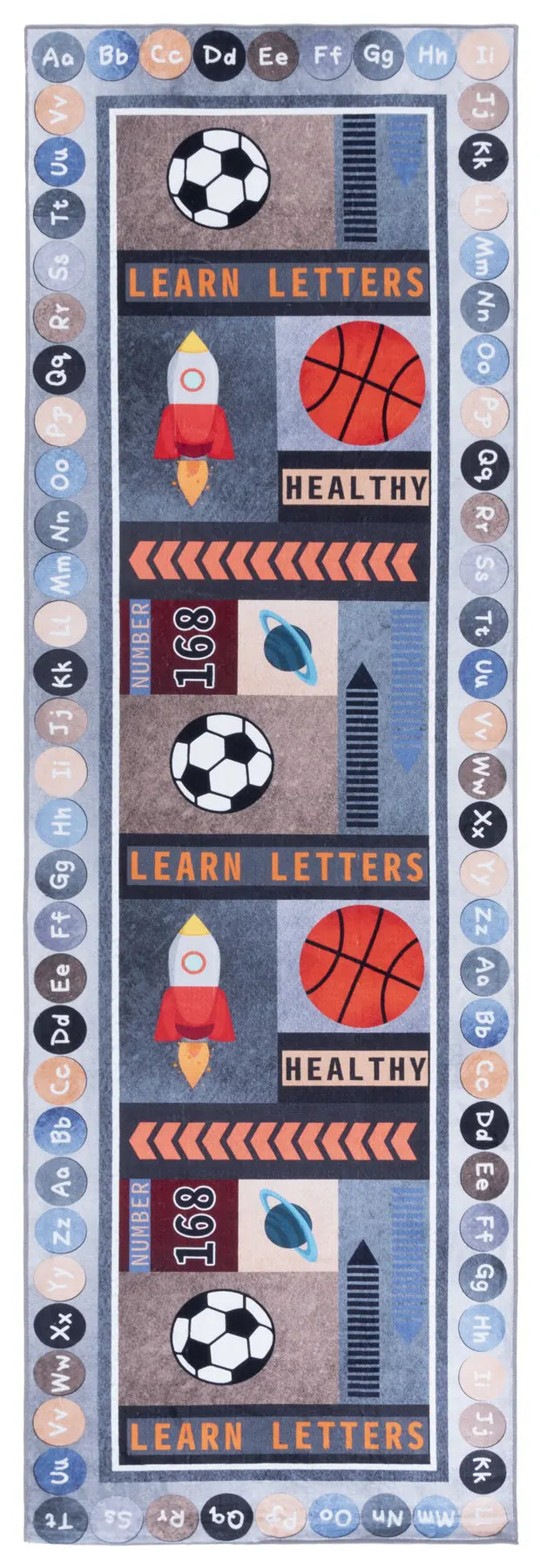 Safavieh Santa Monica Kids 2'-6" x 8'-0" Rug in Grey / Blue