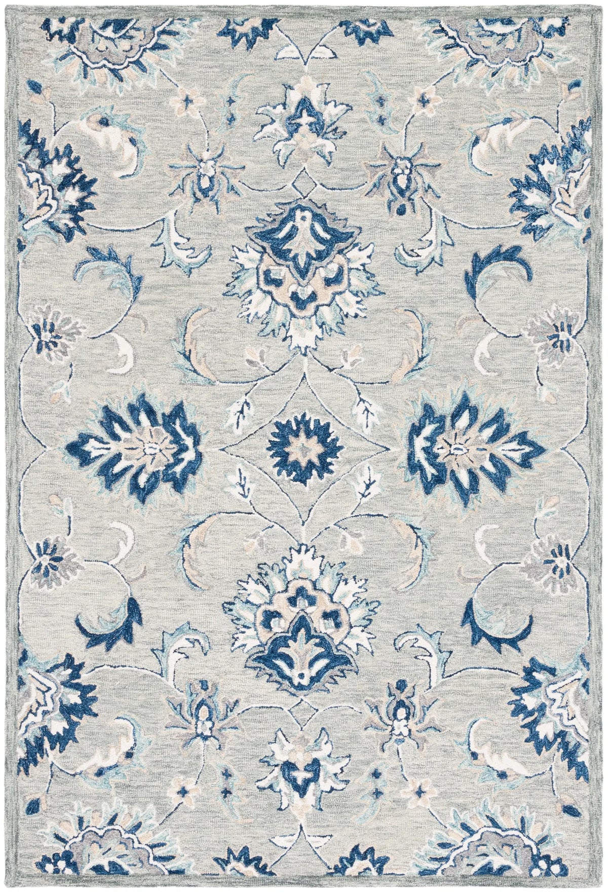 Safavieh Micro-Loop 4'-0" x 6'-0" Rug in Grey / Blue