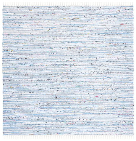 Safavieh Rag Rug 6'-0" x 6'-0" Rug in Light Blue / Multi