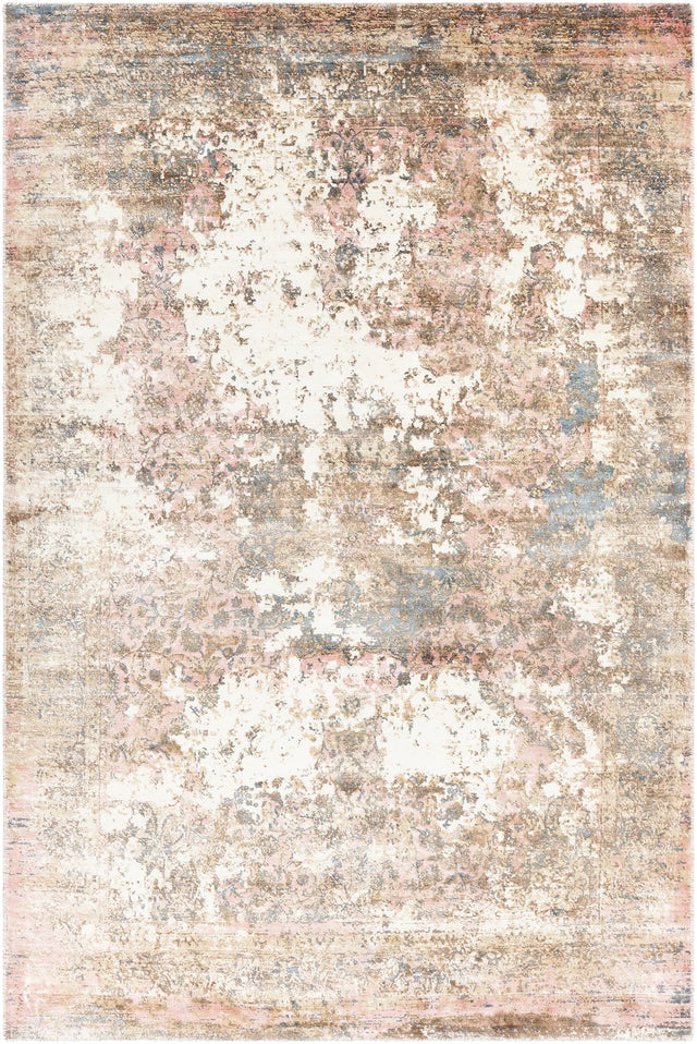 Chandra Dawn DAW-52309 Pink / Brown / Gray / White rug, flat view