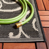 Safavieh Courtyard 4'-0" x 5'-7" Rug in Black / Sand