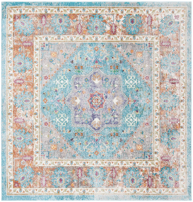 Safavieh Aria 6'-5" x 6'-5" Rug in Blue / Creme
