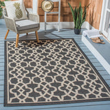 Safavieh Courtyard 5'-3" x 7'-7" Rug in Black / Beige