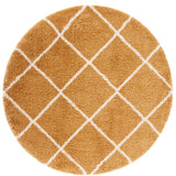 Safavieh Hudson Shag 7'-0" x 7'-0" Rug in Gold / Ivory