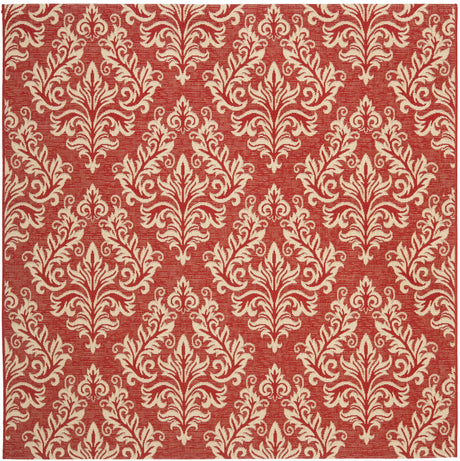 Safavieh Courtyard 6'-7" x 6'-7" Rug in Red / Creme