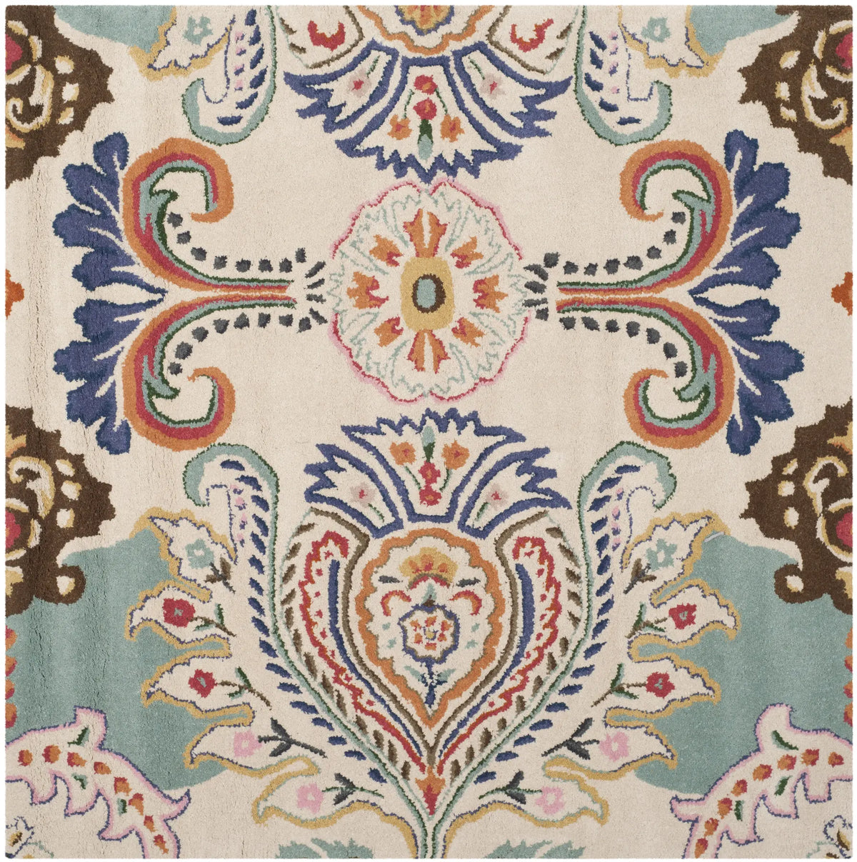 Safavieh Bella 5'-0" x 5'-0" Rug in Ivory / Teal