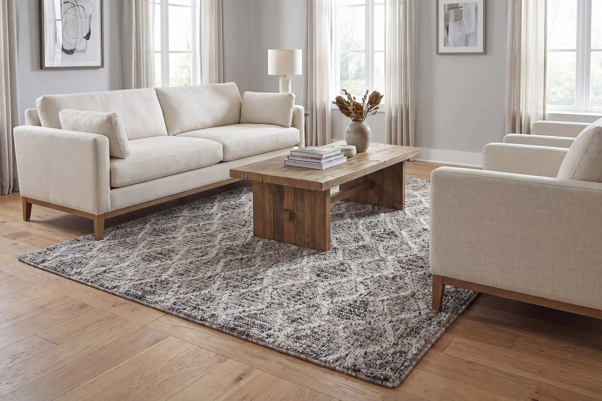 Dynamic Rugs Leon 13605 Power Loomed Modern Grey/Beige Rug - Room