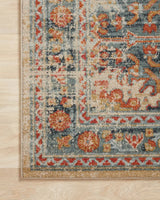 Loloi Jocelyn Joc-03 Mist/Multi Rugs - corner on wood