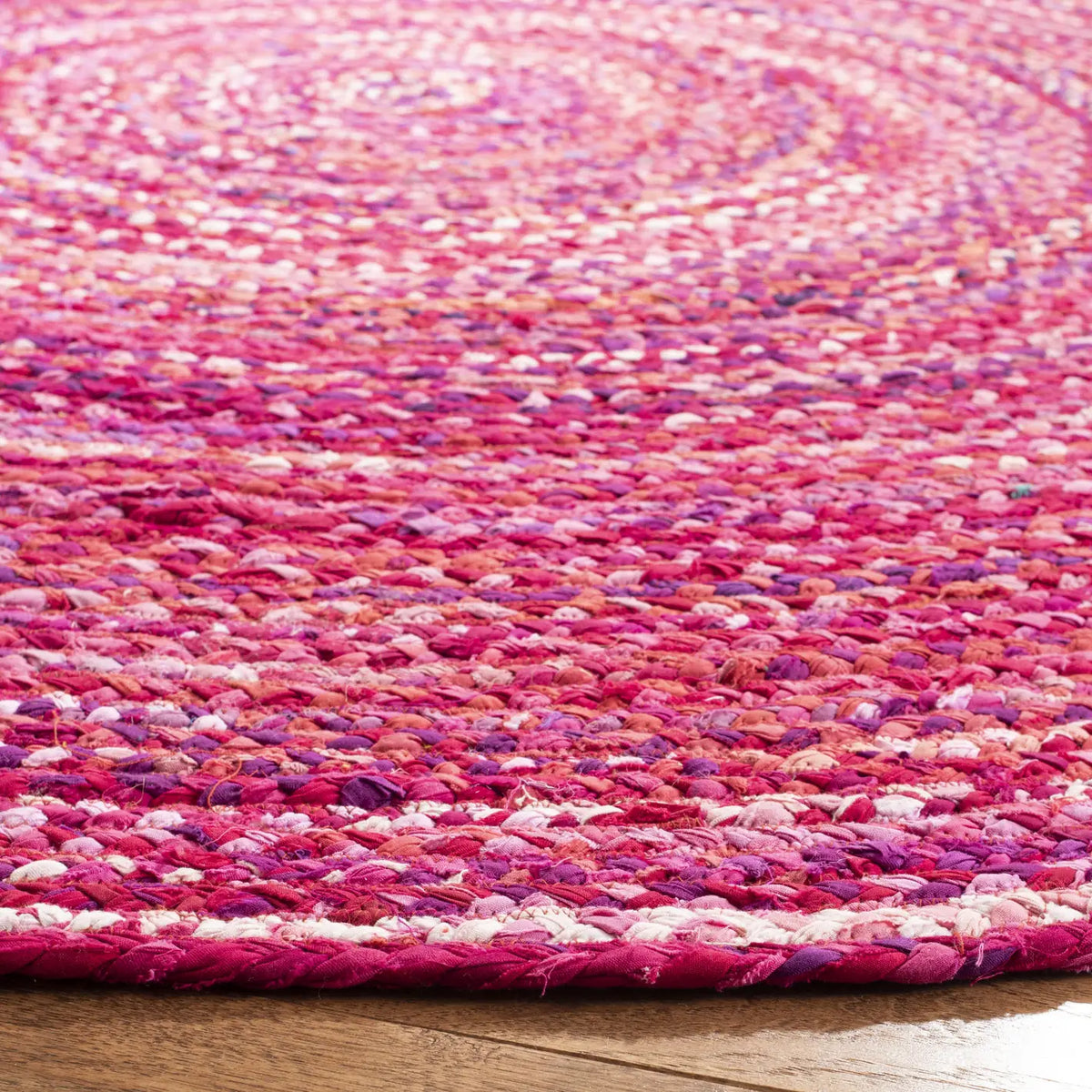 Safavieh Braided 6'-0" x 6'-0" Rug in Pink / Fuchsia