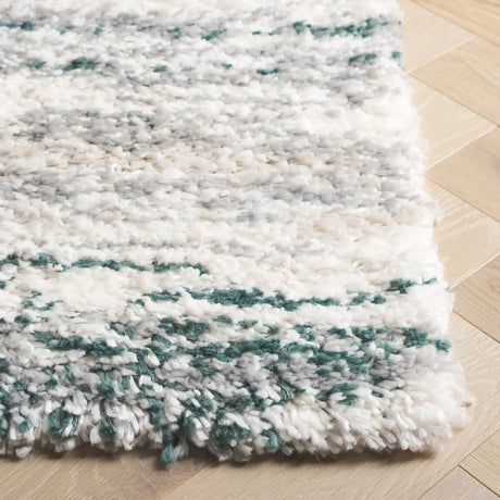 Safavieh Fontana Shag  800 4'-0" x 6'-0" Rug in Ivory / Green