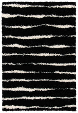 Safavieh Venus Shag 600 4'-0" x 6'-0" Rug in Black / Ivory