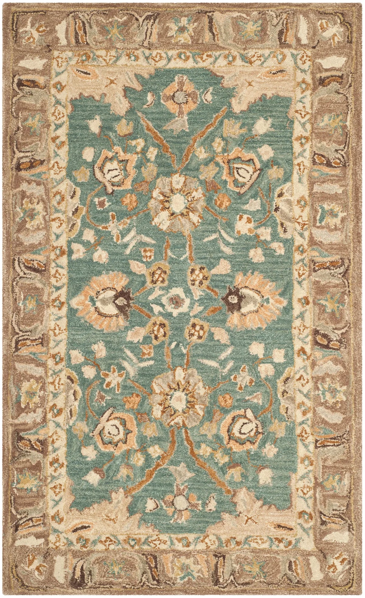 Safavieh Anatolia 3'-0" x 5'-0" Rug in Teal / Camel