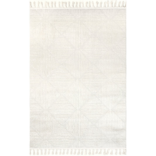 Nuloom Kerry Textured Geometric Oznn05A Ivory Area Rug