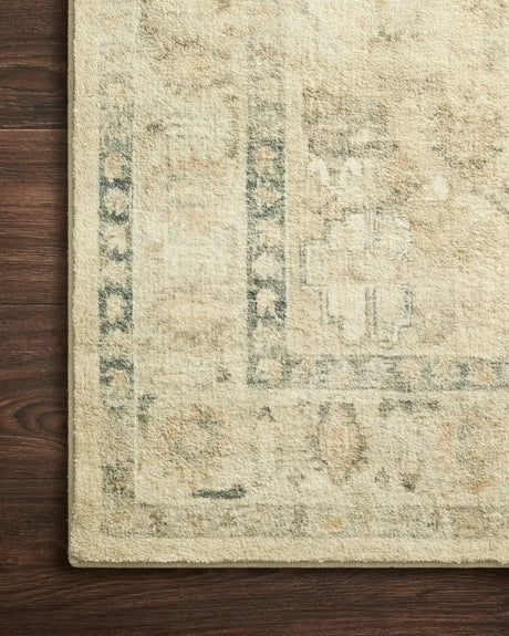 Loloi Rosette Ros-05 Sand/Ivory Rugs - corner on wood