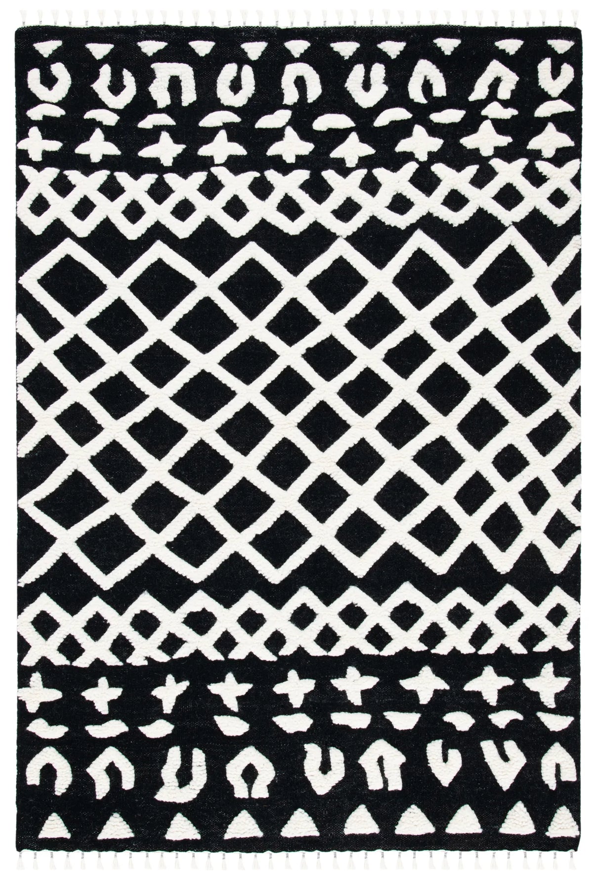 Safavieh Casablanca 4'-0" x 6'-0" Rug in Black / Ivory