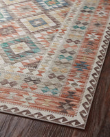 Loloi Zion Zio-04 Ivory/Multi Rugs - angled corner on wood