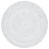 Safavieh Braided 3'-0" x 3'-0" Rug in Silver / Ivory