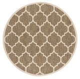 Safavieh Courtyard 5'-3" x 5'-3" Rug in Brown / Bone