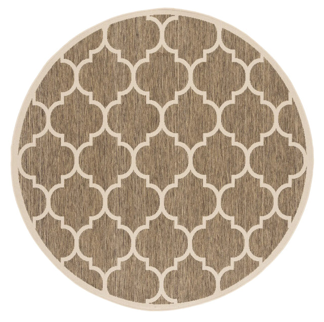 Safavieh Courtyard 5'-3" x 5'-3" Rug in Brown / Bone
