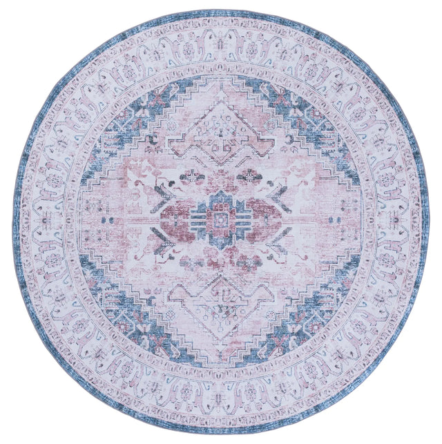 Safavieh Tucson 6'-0" x 6'-0" Rug in Light Pink / Blue