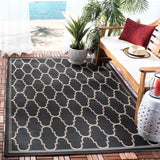 Safavieh Courtyard 5'-3" x 7'-7" Rug in Black / Beige