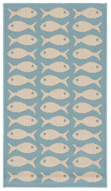Safavieh Courtyard 2'-0" x 3'-7" Rug in Aqua / Beige