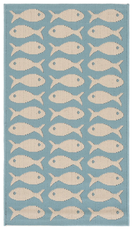 Safavieh Courtyard 2'-0" x 3'-7" Rug in Aqua / Beige