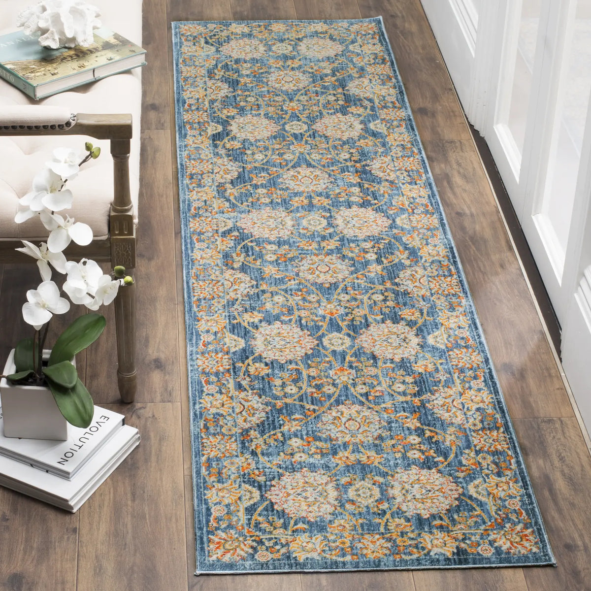 Safavieh Vintage Persian 2'-2" x 10'-0" Rug in Turquoise / Multi