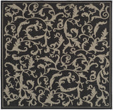 Safavieh Courtyard 7'-10" x 7'-10" Rug in Black / Sand