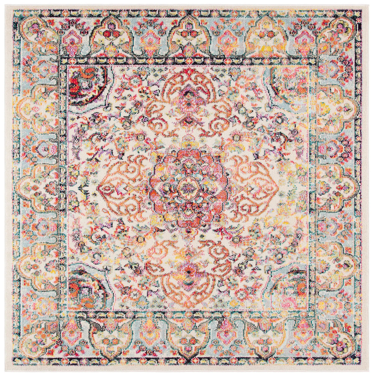 Safavieh Madison 200 6'-7" x 6'-7" Rug in Ivory / Red