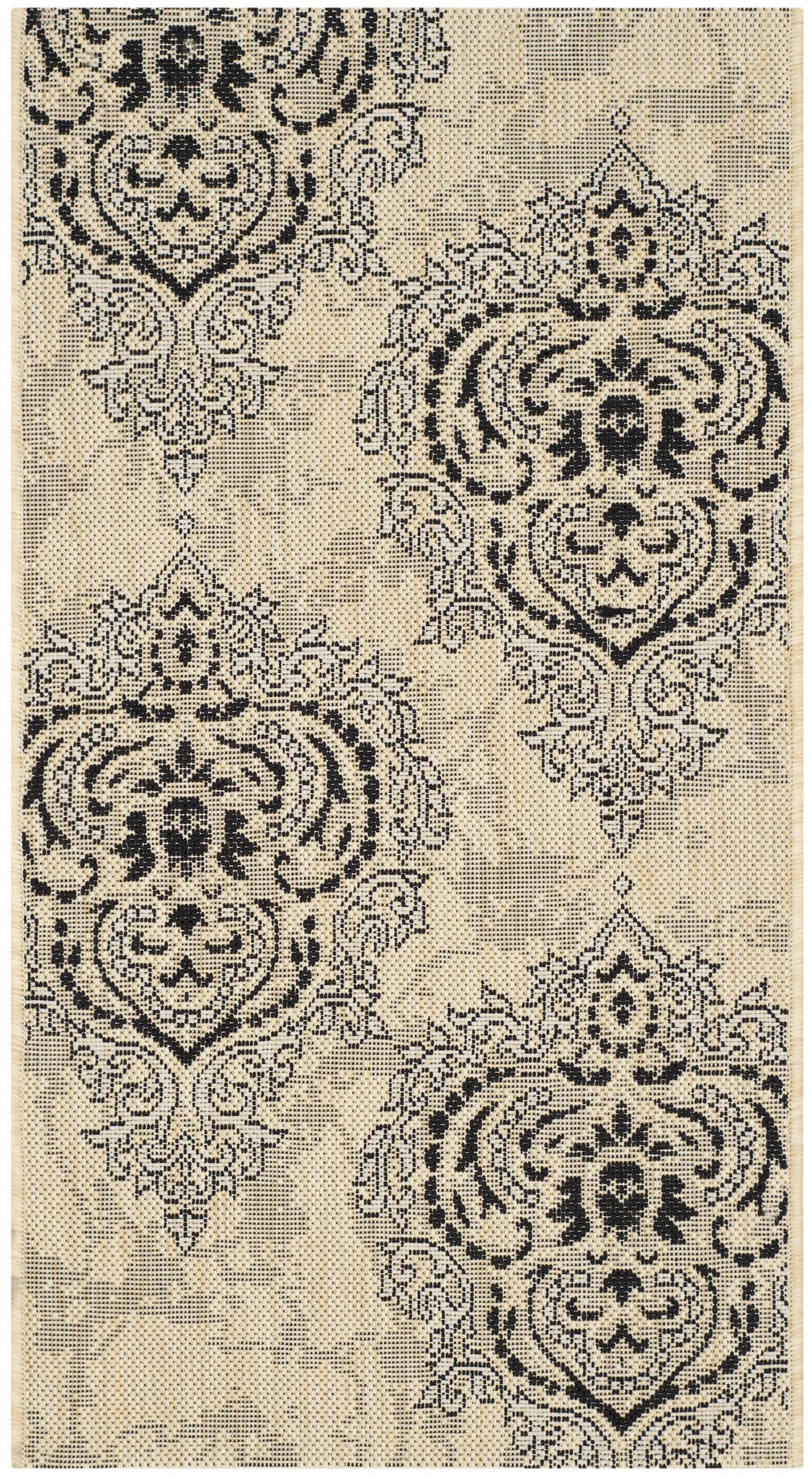 Safavieh Courtyard 2'-0" x 3'-7" Rug in Creme / Black