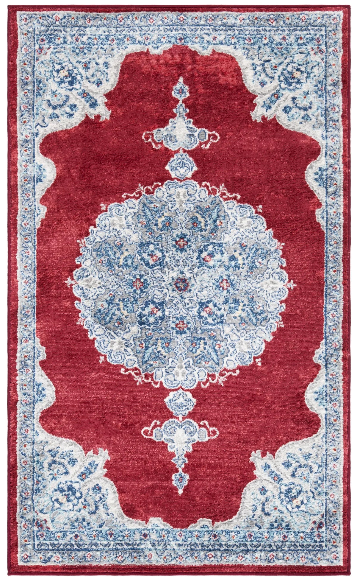 Safavieh Brentwood 3'-0" x 5'-0" Rug in Red / Ivory
