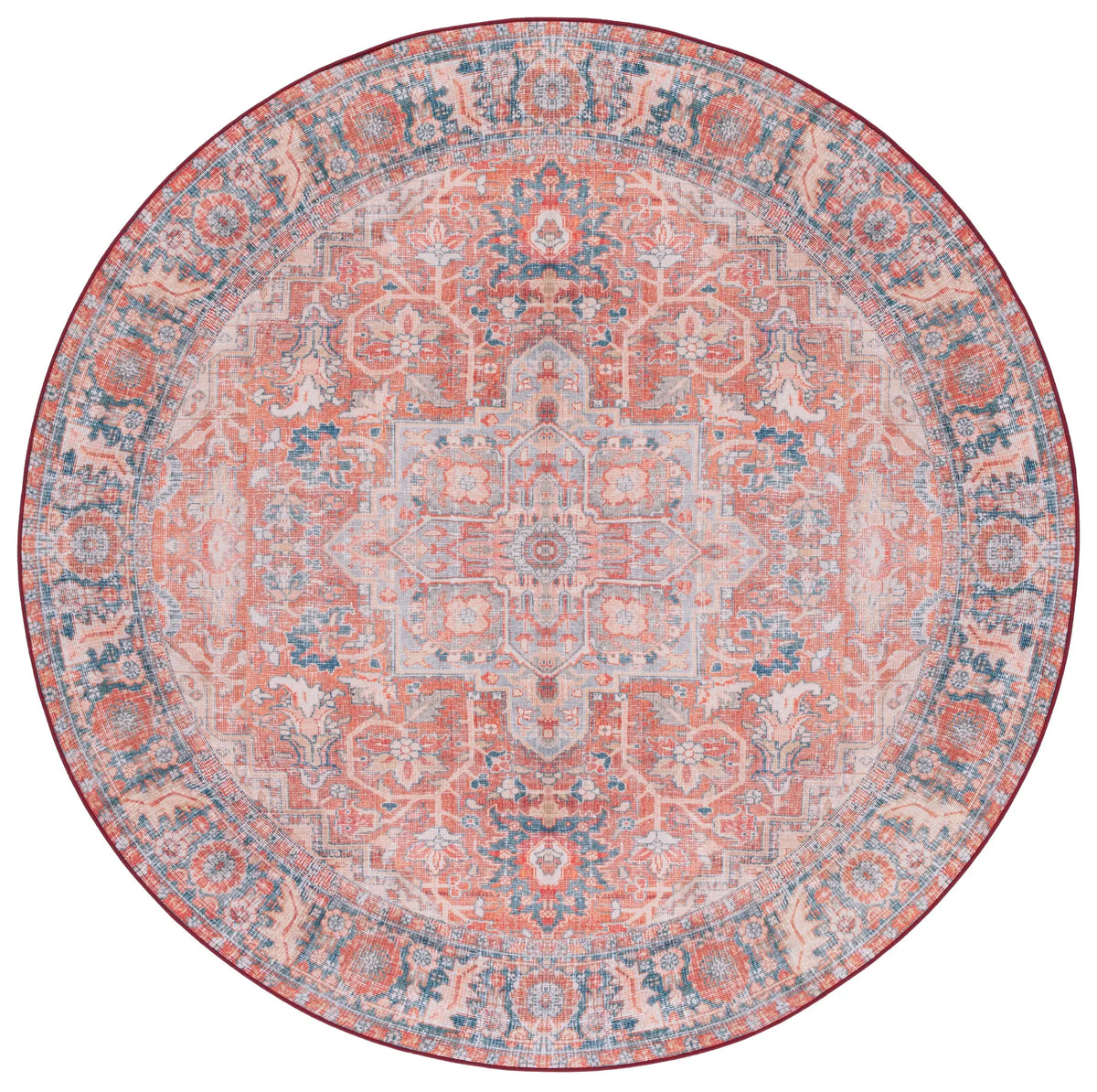 Safavieh Tucson 6'-0" x 6'-0" Rug in Rust / Navy