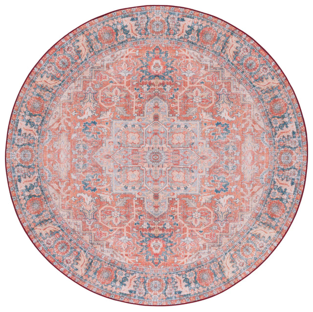 Safavieh Tucson 6'-0" x 6'-0" Rug in Rust / Navy