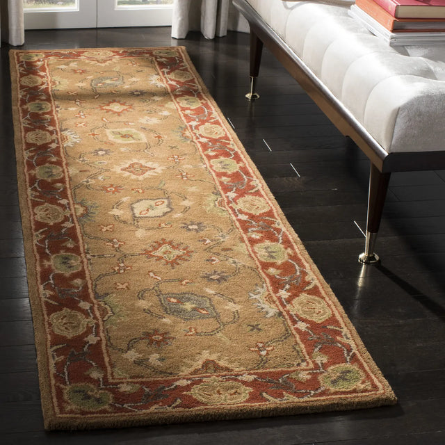 Safavieh Heritage 2'-3" x 10'-0" Rug in Moss / Rust