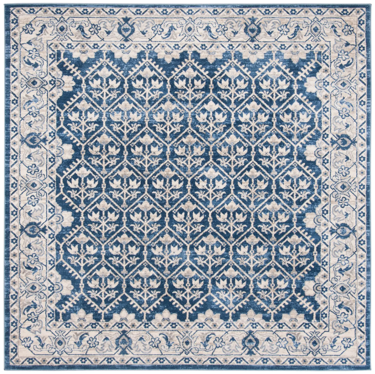 Safavieh Brentwood 6'-7" x 6'-7" Rug in Navy / Light Grey