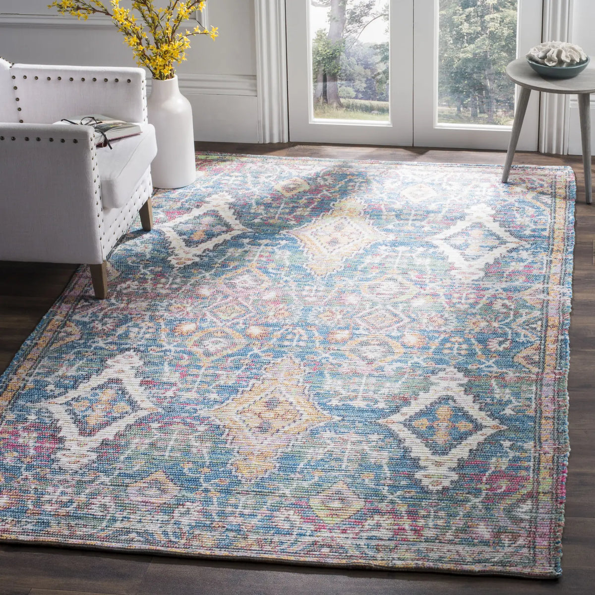 Safavieh Saffron 4'-0" x 6'-0" Rug in Turquoise / Peach