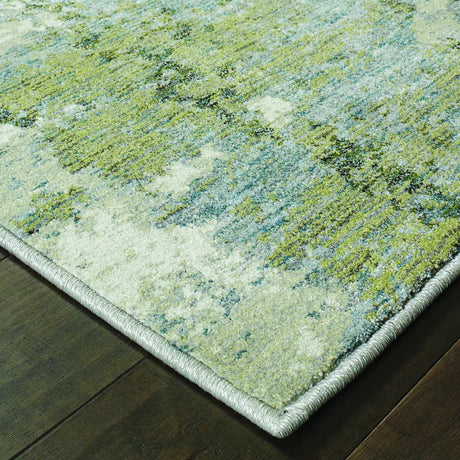 Oriental Weavers Sphinx Evolution 8039E Blue/Green Rugs - corner detail