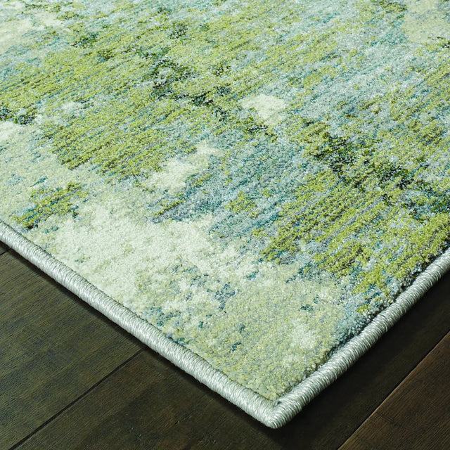 Oriental Weavers Sphinx Evolution 8039E Blue/Green Rugs - corner detail