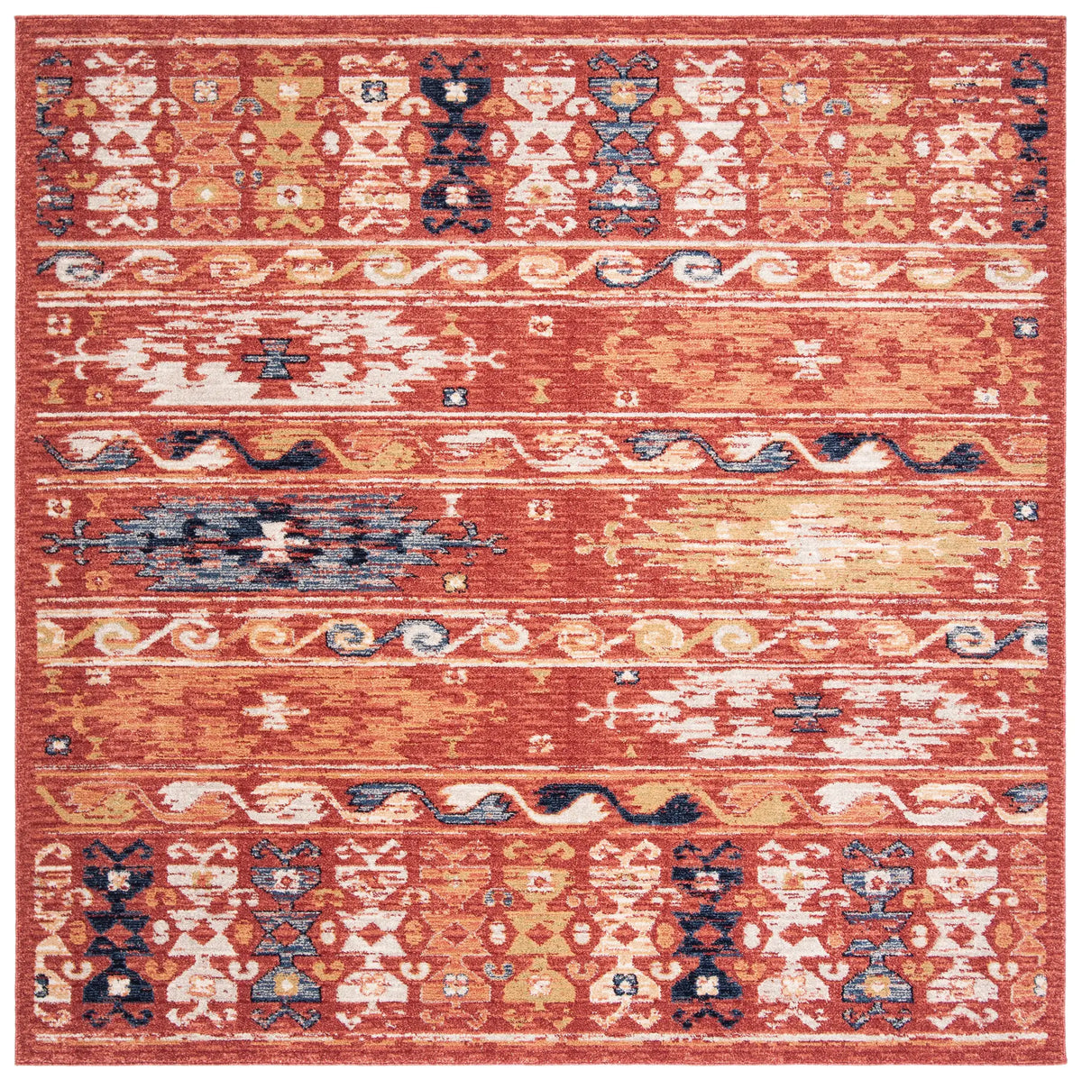 Safavieh Charleston 6'-7" x 6'-7" Rug in Rust / Ivory