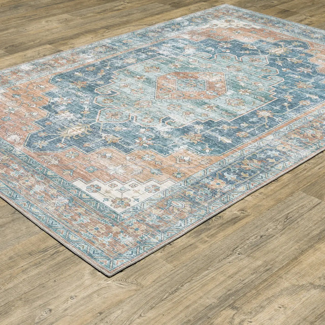 Oriental Weavers Sphinx Myers Park Myp03 Rust/ Blue Rugs - angle detail