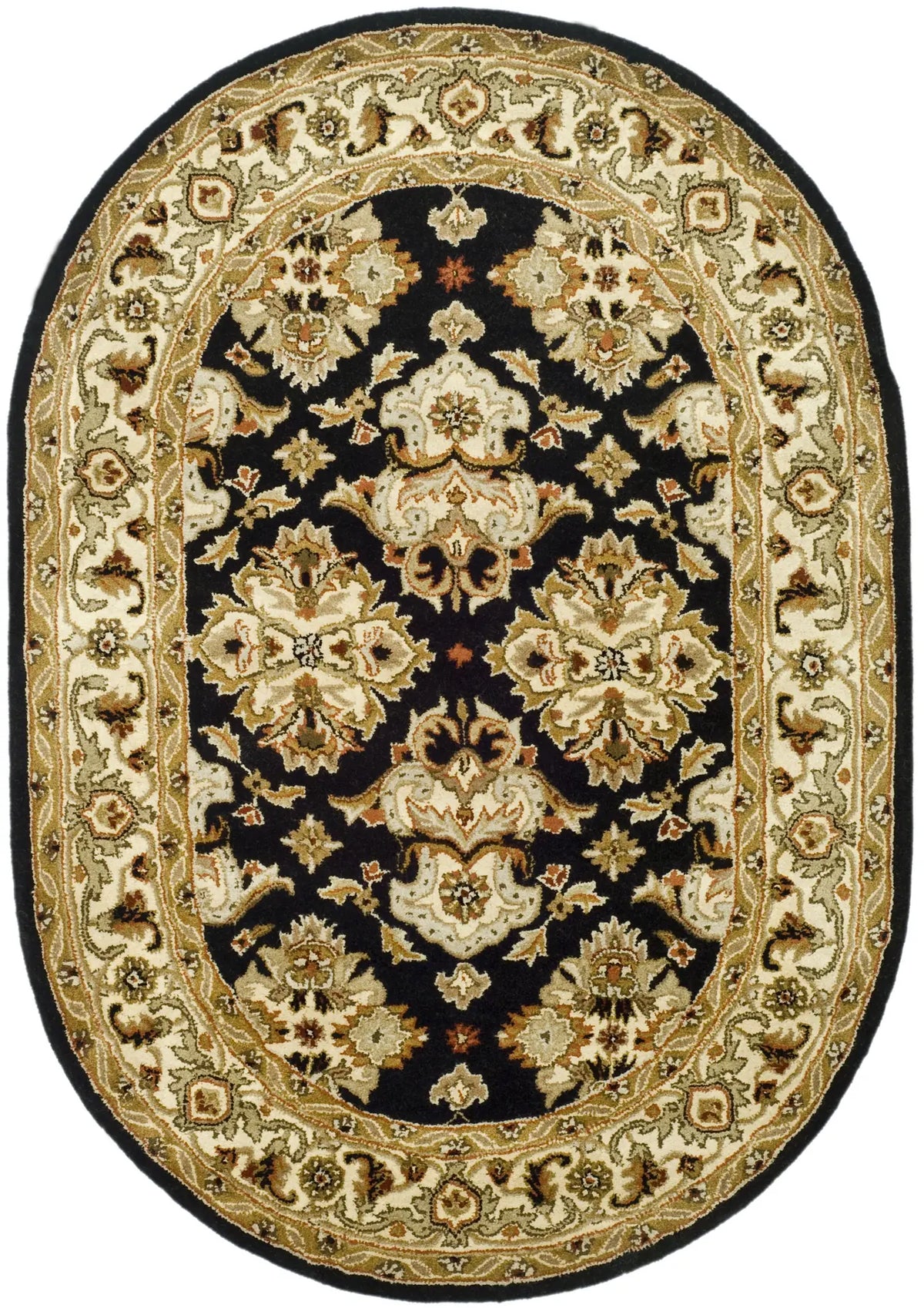 Safavieh Heritage 4'-6" x 6'-6" Rug in Black / Ivory