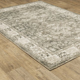 Oriental Weavers Savoy 28105 Charcoal/ Ivory Rug - angle detail