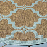 Safavieh Courtyard 6'-7" x 6'-7" Rug in Brown / Aqua
