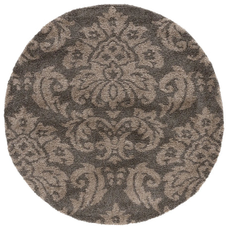 Safavieh Florida Shag 5'-0" x 5'-0" Rug in Smoke / Beige